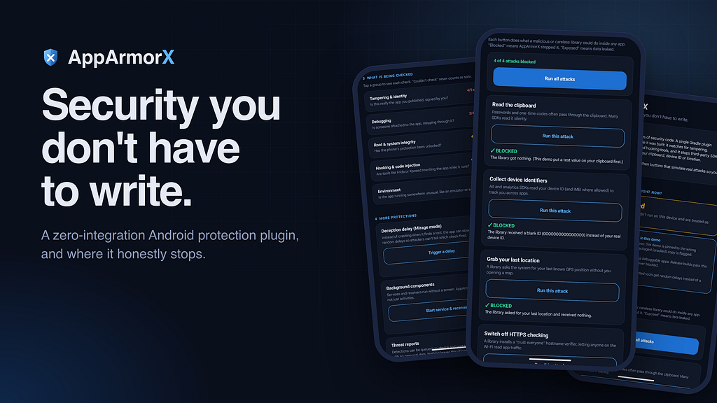 Illustration accompanying AppArmorX: Android Security Through a Single Gradle Plugin